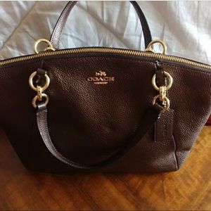 Brown leather Coach bag like new !
